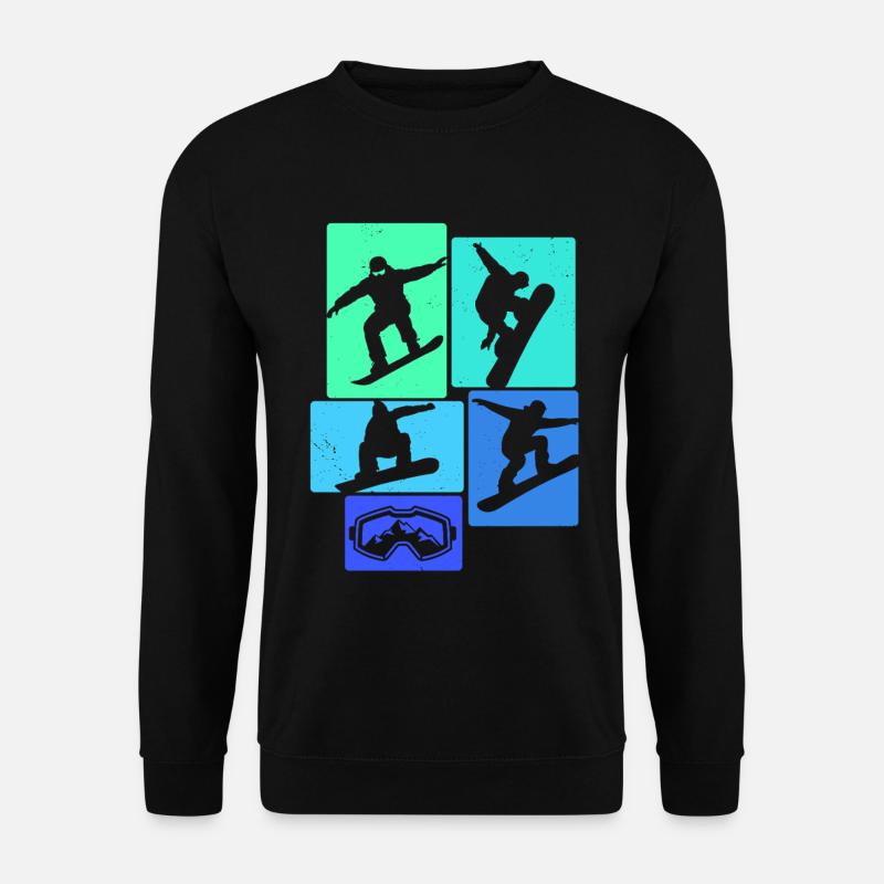 Snowboarden Retro Snowboard Snowboarding Snowboard - Unisex Pullover - Schwarz