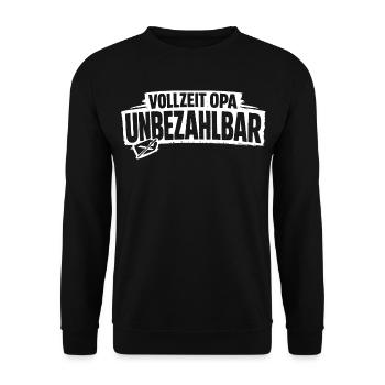 Vollzeit Opa Unbezahlbar - Unisex Pullover - Schwarz - Vorne - Alina (178cm) & Michal (187cm)