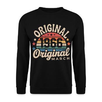 Born in March 1966 edition 1966 Vintage March 1966 - Unisex Sweatshirt - black - Front - Alina (178cm) & Michal (187cm)