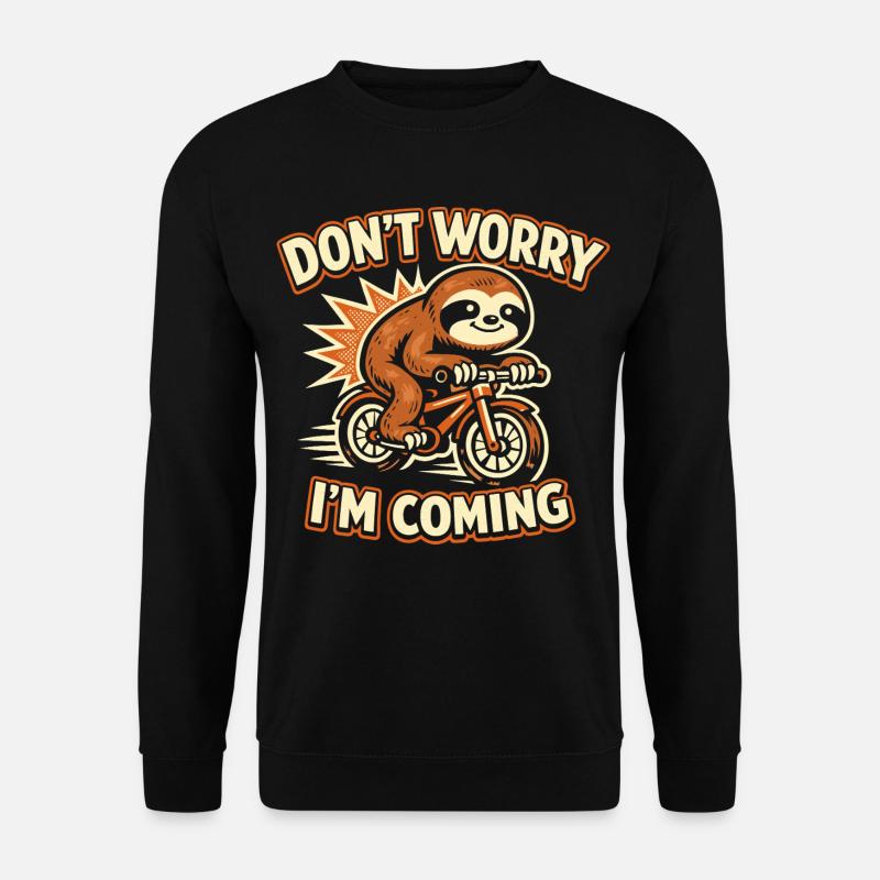Sloth Bicycle Funny Gift Cute - Unisex Sweatshirt - black