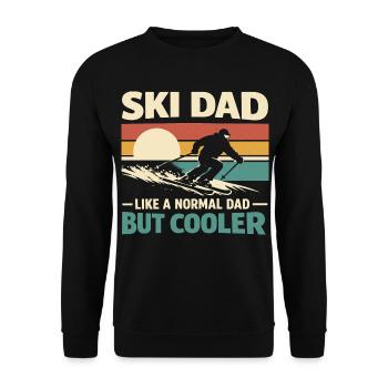 Lustiger Ski Dad Vintage Geschenk für Papa - Unisex Pullover - Schwarz - Vorne - Alina (178cm) & Michal (187cm)