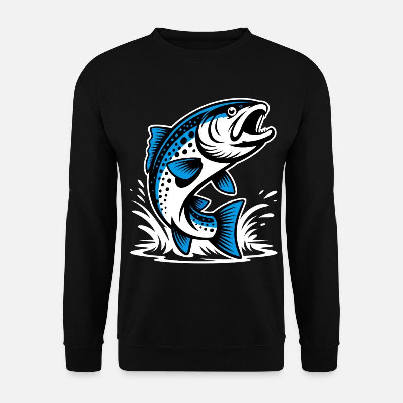 Springende Forelle - Unisex Pullover - Schwarz
