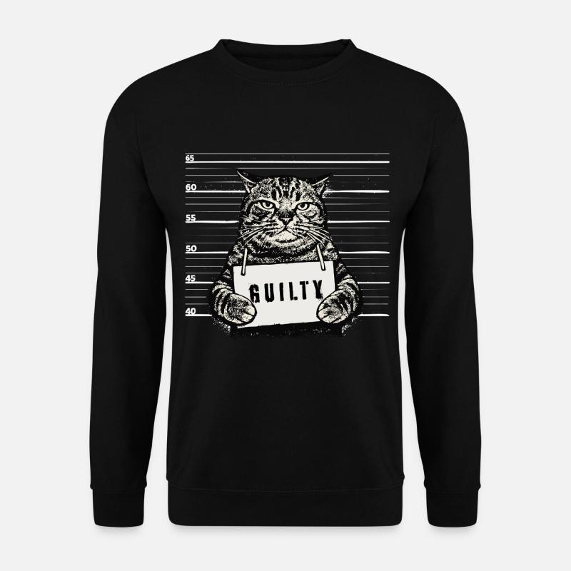 Grim Cat – Mugshot Guilty Design - Unisex Sweatshirt - black