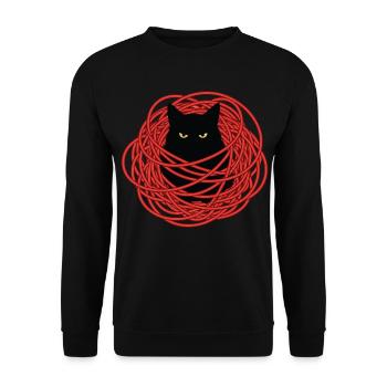 Cable Nest Cat Cables Humor - Unisex Sweatshirt - black - Front - Alina (178cm) & Michal (187cm)