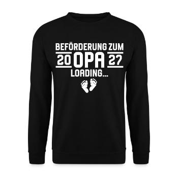Promotion to Grandpa 2027 loading - Unisex Sweatshirt - black - Front - Alina (178cm) & Michal (187cm)