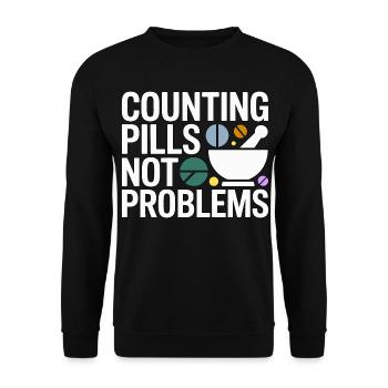 Retail Pharmacist Counting Pills Prescription Care - Unisex Sweatshirt - black - Front - Alina (178cm) & Michal (187cm)