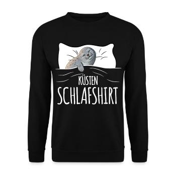Coastal Sleep Shirt - Unisex Sweatshirt - black - Front - Alina (178cm) & Michal (187cm)