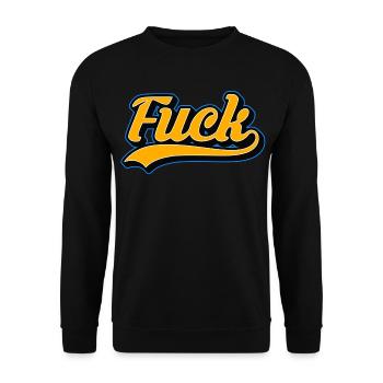F-Word Retro Script - Unisex Sweatshirt - black - Front - Alina (178cm) & Michal (187cm)