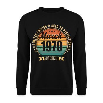 Vintage 1970 Mars 1970 - Sweat-shirt Unisexe - noir - Devant - Alina (178cm) & Michal (187cm)
