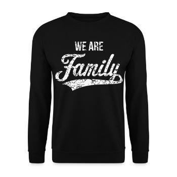 We Are Family (Familie Vater Mutter / Vintage / W) - Unisex Pullover - Schwarz - Vorne - Alina (178cm) & Michal (187cm)