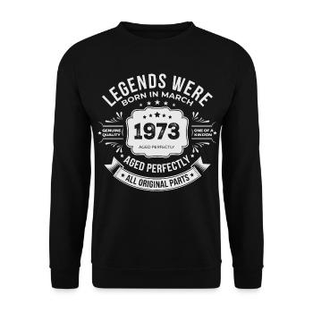 Mars 1973 anniversaire 1973 légendes Mars - Sweat-shirt Unisexe - noir - Devant - Alina (178cm) & Michal (187cm)
