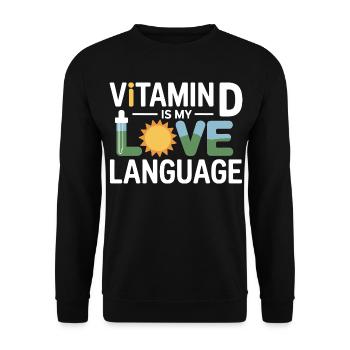 Naturopath Vitamin D Love Language Professional  - Unisex Sweatshirt - black - Front - Alina (178cm) & Michal (187cm)