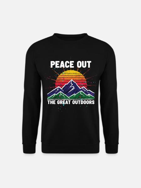 Peace Out Great Outdoors Mountain Sun - Unisex Sweatshirt - black