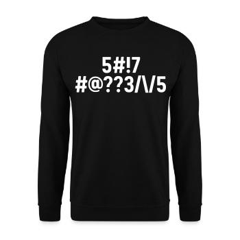 Scheiße passieren codiert - Unisex Pullover - Schwarz - Vorne - Alina (178cm) & Michal (187cm)