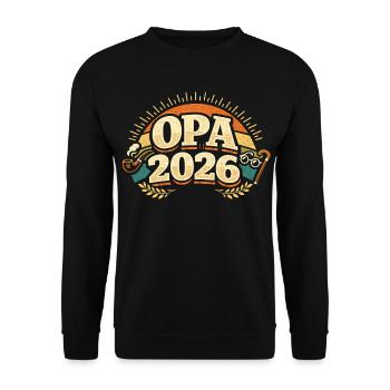 Papy 2026 Chargement Futur Grand-père Cadeau - Sweat-shirt Unisexe - noir - Devant - Alina (178cm) & Michal (187cm)