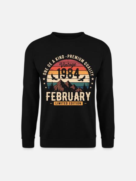 Février 1984 Anniversaire Vintage Février 1984 - Sweat-shirt Unisexe - noir