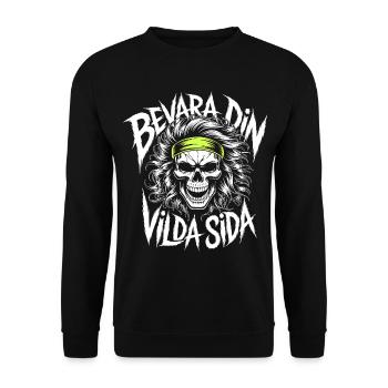 Neon Skull Bandana Design - Unisex Sweatshirt - black - Front - Alina (178cm) & Michal (187cm)
