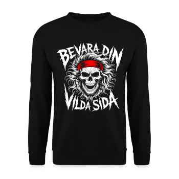 Wild Side Skull - Unisex Pullover - Schwarz - Vorne - Alina (178cm) & Michal (187cm)