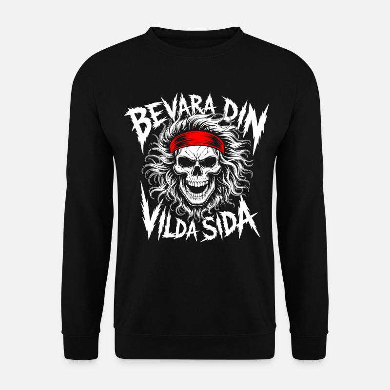 Wild Side Skull - Unisex Pullover - Schwarz