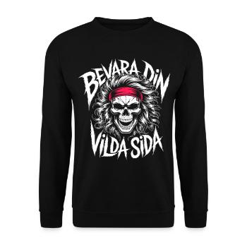 Wild Side Skull - Unisex Pullover - Schwarz - Vorne - Alina (178cm) & Michal (187cm)