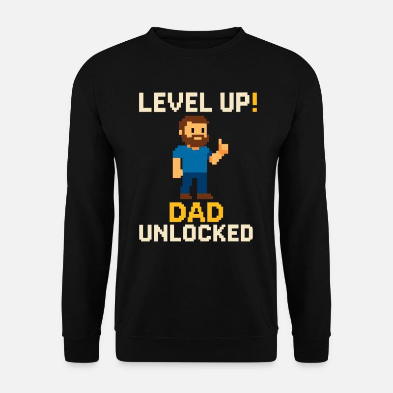 Nivå pappa upplåst – Retro pixelkonst för pappor - Unisextröja - svart