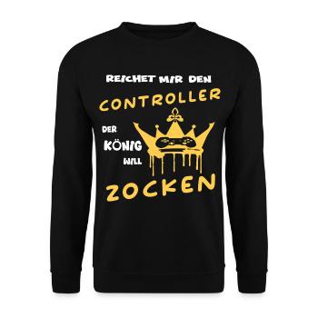 Hands me the controller the king wants to gamble - Unisex Sweatshirt - black - Front - Alina (178cm) & Michal (187cm)