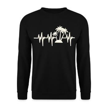 Vacances à la plage Heartbeat - Sweat-shirt Unisexe - noir - Devant - Alina (178cm) & Michal (187cm)