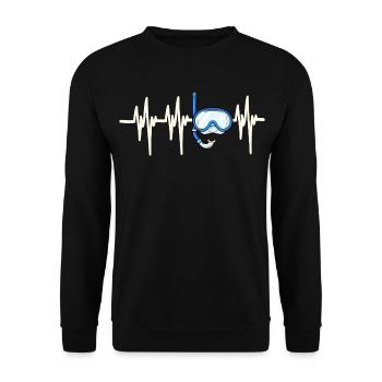 Heartbeat Diver - Unisex Sweatshirt - black - Front - Alina (178cm) & Michal (187cm)