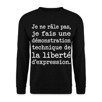 Humor, Complaining, Freedom of expression - Unisex Sweatshirt - black - Front - Alina (178cm) & Michal (187cm)