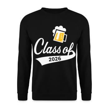 Class Of 2026 (Abschlussklasse / Bier / 2C NEG) - Unisex Pullover - Schwarz - Vorne - Alina (178cm) & Michal (187cm)