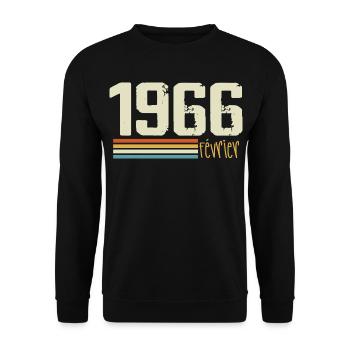 Février 1966 - Février 1966 Anniversaire 1966 - Sweat-shirt Unisexe - noir - Devant - Alina (178cm) & Michal (187cm)