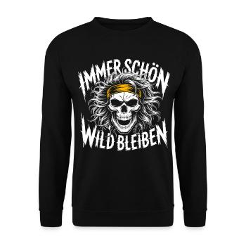 Crâne avec imprimé jupe bandeau - Sweat-shirt Unisexe - noir - Devant - Alina (178cm) & Michal (187cm)