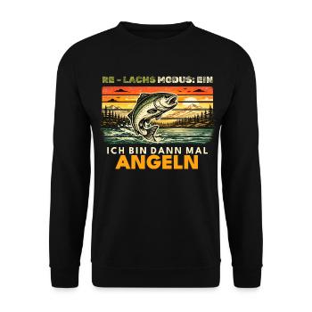 Pêche Cadeau Homme Pêcheur Papa Mode Salmon - Sweat-shirt Unisexe - noir - Devant - Alina (178cm) & Michal (187cm)