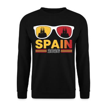 Vacances à Barcelone, Espagne, 2026 à la Sagrada Familia - Sweat-shirt Unisexe - noir - Devant - Alina (178cm) & Michal (187cm)