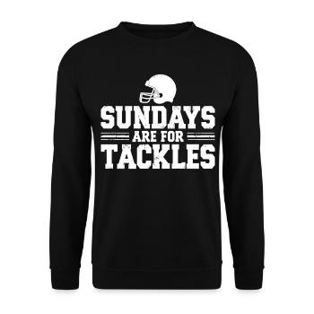 Sundays are for Tackles Football Fan Sport - Unisex Sweatshirt - black - Front - Alina (178cm) & Michal (187cm)