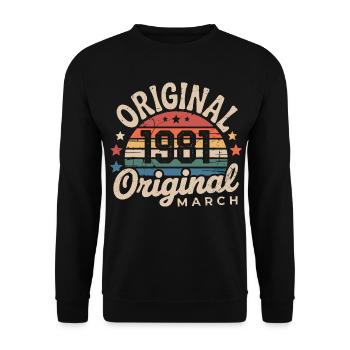 Anniversary March 1981 Limited Edition Retro March - Unisex Sweatshirt - black - Front - Alina (178cm) & Michal (187cm)