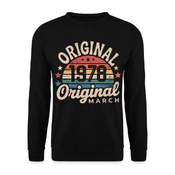 Anniversaire Mars 1978 Édition Limitée Retro March - Sweat-shirt Unisexe - noir - Devant - Alina (178cm) & Michal (187cm)