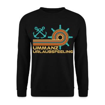 Ostsee Urlaub UMMANZ URLAUBSFEELING Lustig - Unisex Pullover - Schwarz - Vorne - Alina (178cm) & Michal (187cm)