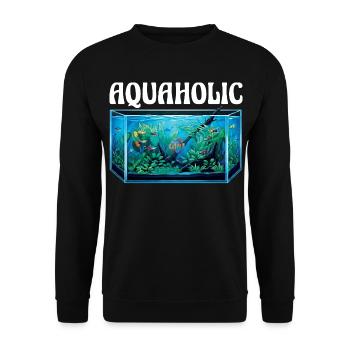 Aquarium Aquaholic Fish Tank Lover - Unisex Sweatshirt - black - Front - Alina (178cm) & Michal (187cm)