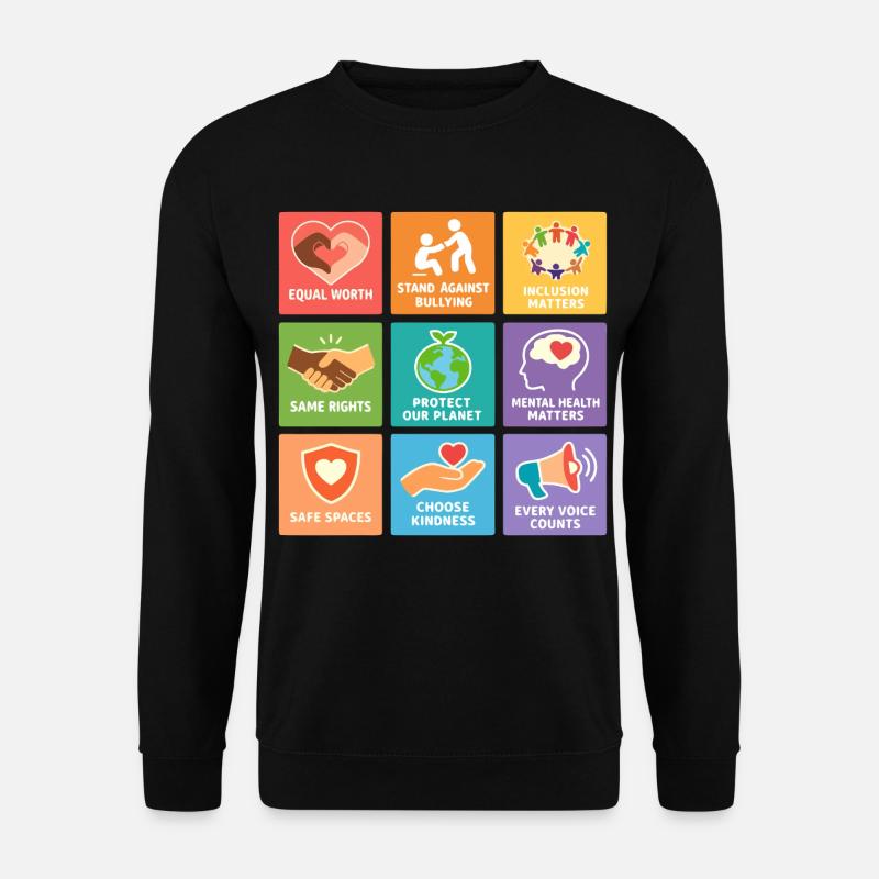 Human Rights Equality Inclusion Statement - Unisex Sweatshirt - black