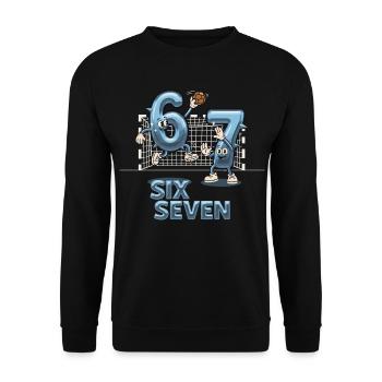 67 Six Seven Y3K Handball Gift - Unisex Sweatshirt - black - Front - Alina (178cm) & Michal (187cm)