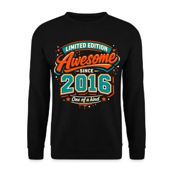 Awesome Since 2016 Limited Edition Geburtstag - Unisex Pullover - Schwarz - Vorne - Alina (178cm) & Michal (187cm)