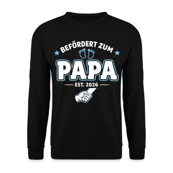 Papa 2026 Beförderung Zum Vater Loading - Unisex Pullover - Schwarz - Vorne - Alina (178cm) & Michal (187cm)
