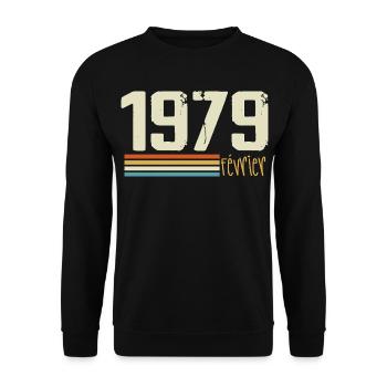 Februar 1979 – Februar 1979 Jubiläum 1979 - Unisex Pullover - Schwarz - Vorne - Alina (178cm) & Michal (187cm)