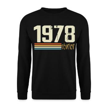 Février 1978 - Février 1978 Anniversaire 1978 - Sweat-shirt Unisexe - noir - Devant - Alina (178cm) & Michal (187cm)