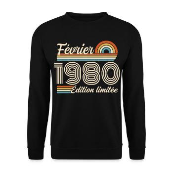 February 1980 - Unisex Sweatshirt - black - Front - Alina (178cm) & Michal (187cm)