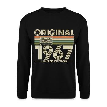 Original 1967 Héritage Vintage - Sweat-shirt Unisexe - noir - Devant - Alina (178cm) & Michal (187cm)