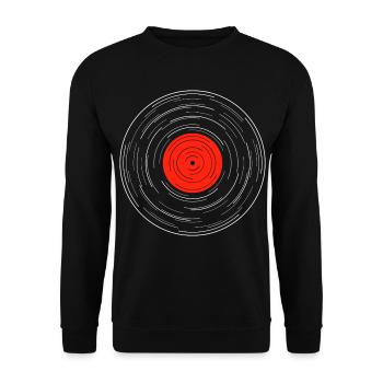 Vinyl Album Line Work - Unisex Sweatshirt - black - Front - Alina (178cm) & Michal (187cm)