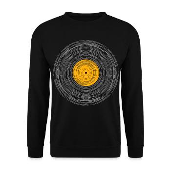Vinyl Album Line Work - Unisex Sweatshirt - black - Front - Alina (178cm) & Michal (187cm)