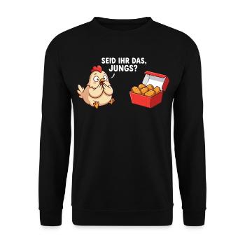 Are You the Guys Chicken Chicken Nuggets - Unisex Sweatshirt - black - Front - Alina (178cm) & Michal (187cm)